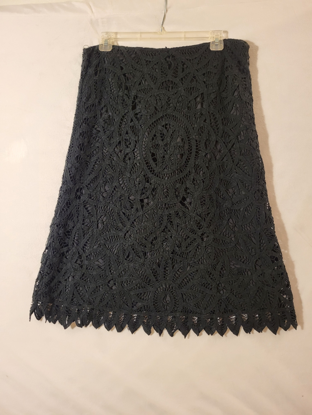 Chico's Women's Black Crochet Lace A-Line Skirt Sz. 1(8-10)